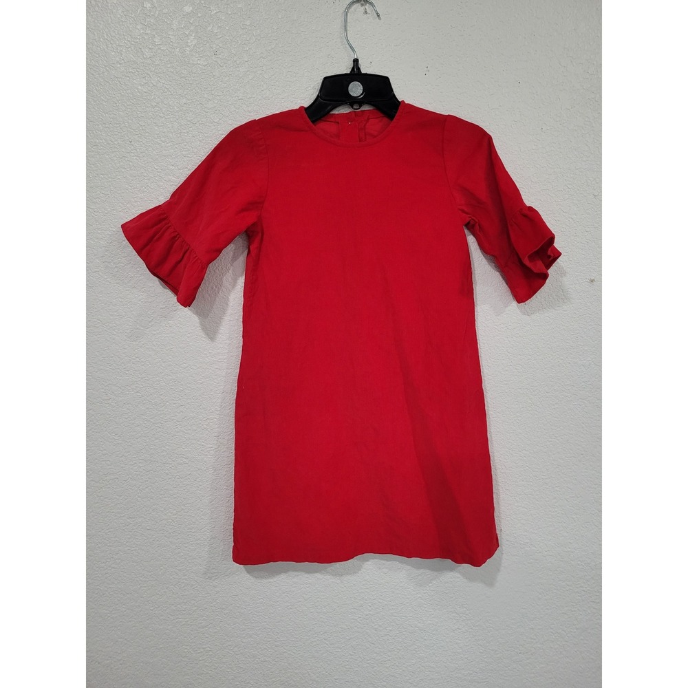 Southern Sunshine Kids Red Corduroy Ruffle‎ Bell Sleeve Dress Girls Size 7 #10